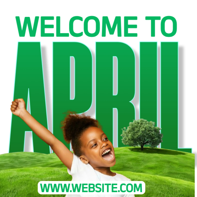 Yellow Joyful Welcome April Instagram Post Template | PosterMyWall