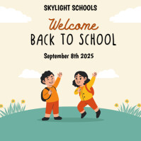 Yellow Joyful Welcome Back To School  Instagram Post Instagram-opslag template