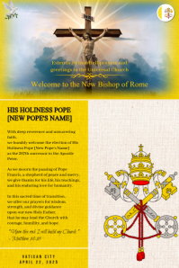Yellow Joyful Welcome Bishop Of Pope 2025 Poster template