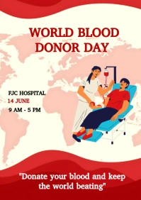Yellow Joyful World Blood Donor Day  A4 template