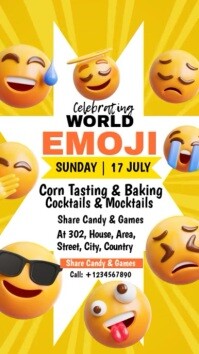 Yellow Joyful World Emoji Day Instagram Story template