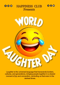 Yellow Joyful World Laughter Day Celebration  A4 template