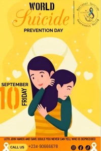 Yellow Joyful World Suicide Prevention Day Pi Графика Pinterest template