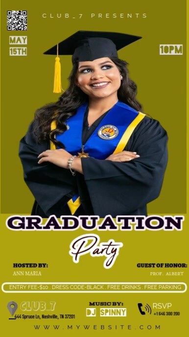 Yellow Joyful Yellow Animated Graduation Party Instagram Story Template ...