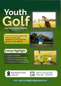 Yellow Joyful Youth Golf A6 template