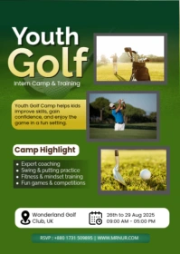Yellow Joyful Youth Golf A6 template