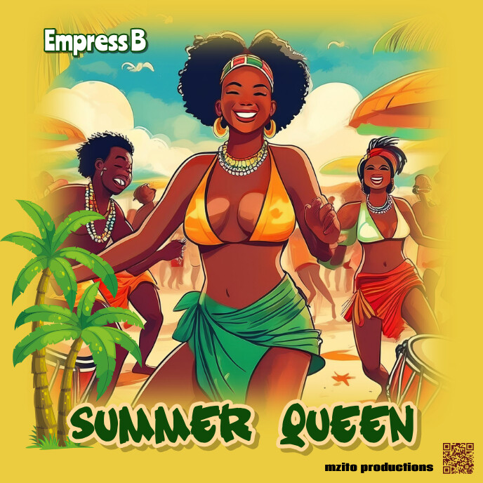 Yellow Joyfull Summer Album Cover template