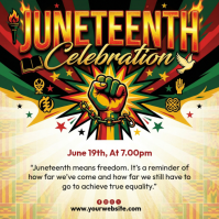 Yellow Juneteenth Celebration Instagram Post template