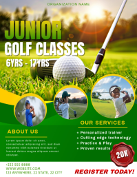 Yellow Junior Golf Classes Flyer (us Letter) template