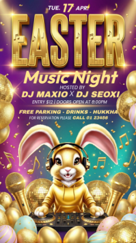 Yellow Karaoke Night Instagram Story template