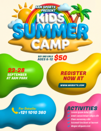 Yellow Kids Summer Camp Flyer (us Letter) Pamflet (Letter AS) template