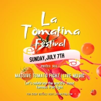 Yellow La Tomatina Square Image Instagram-bericht template