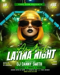 Yellow Latin Afro Beats Party Video Flyer Instagram Portrait template