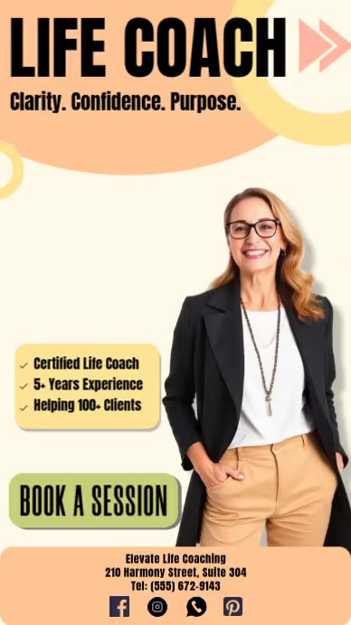 Plantilla de Yellow Life Coaching Flyer Ad Animated | PosterMyWall