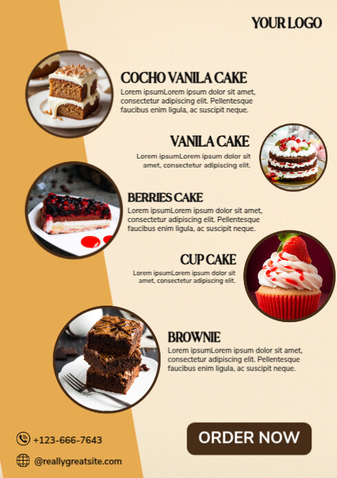 Yellow List-based Cake A4 template