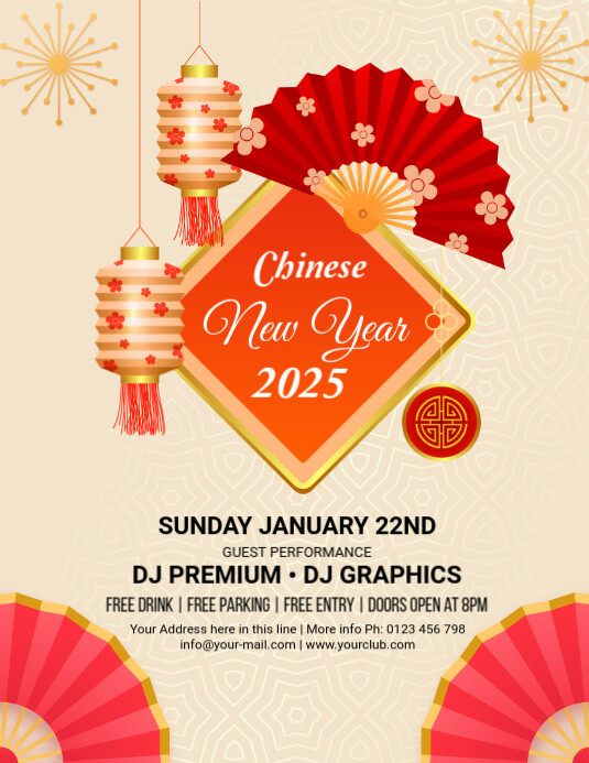 Yellow List-based Chinese New Year Celebration Flyer (us Letter ...