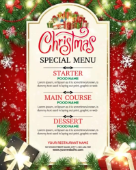 Yellow List-based Christmas Food Menu Instagram Portrait template
