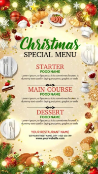 Yellow List-based Christmas Food Menu Instagram Story template