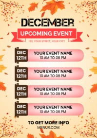 Yellow List-based December Upcoming Event A2 template