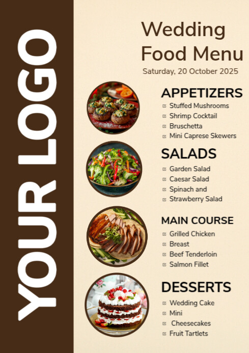 Yellow List-based Food Menu A4 template