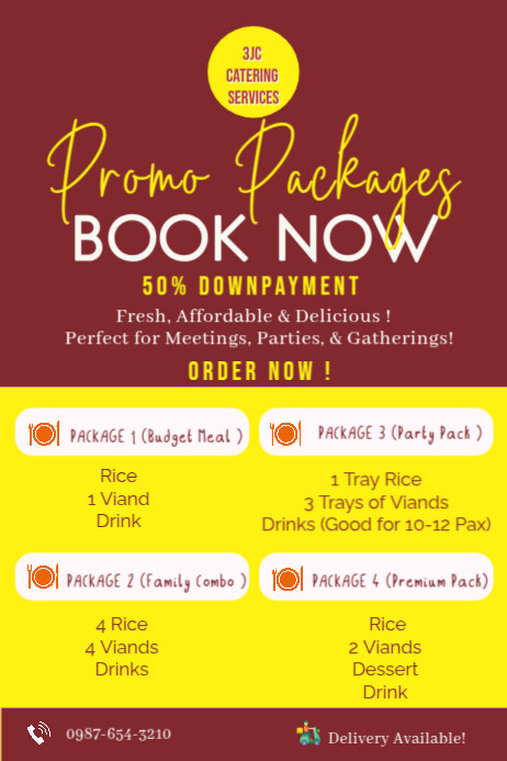 Yellow List-based Food Menu Banner 4' × 6' template