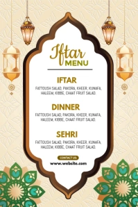 Yellow List-based Iftar Menu Template Pinterest Graphic Pinterest-grafik