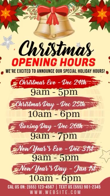 Yellow List-based Merry Christmas! We're Open! Instagram Story Instagram-verhaal template