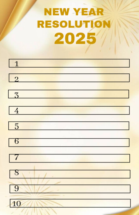 Yellow List-based New Year Resolution 2025 Template Tabloid