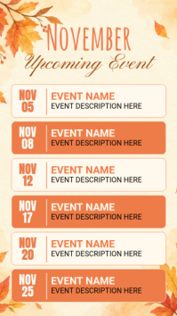 Yellow November Events Instagram Story Template