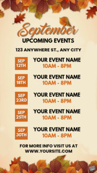 Yellow November Events Schedule Instagram 快拍 Template
