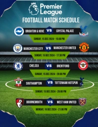 Yellow List-based Premier League Football Match Schedule  Flyer (us Letter) Volante (Carta US) template