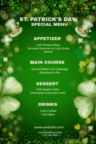 Yellow List-based St. Patrick's Day Special Menu Pinterest Graphic Ihluzo le-Pinterest template