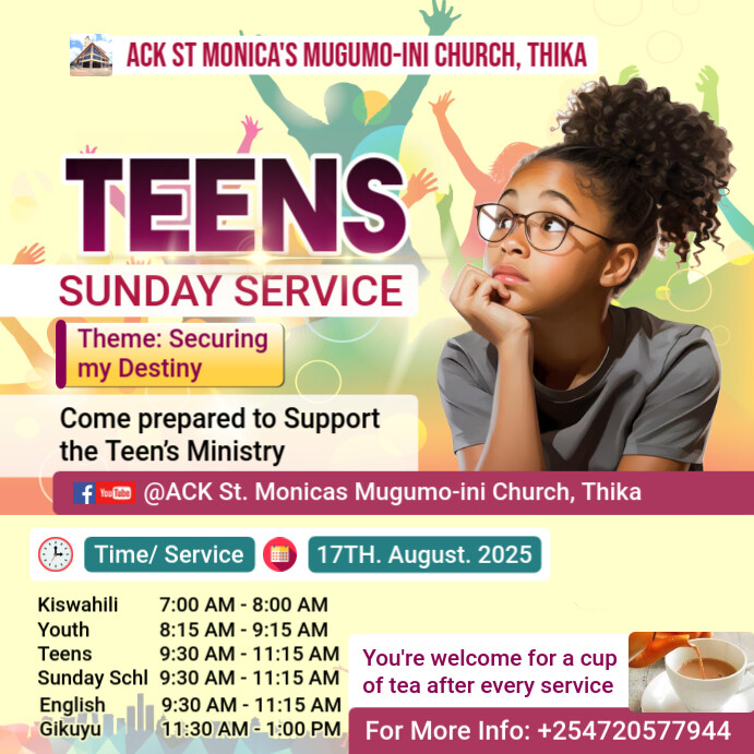Yellow List-based Teens, Youth, Sunday Service, Church, Mentorship program Instagram Post template