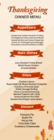 Yellow List-based Thanksgiving Dinner Menu Template Half Page Letter