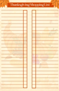 Yellow List-based Thanksgiving Shopping List Tabloid template