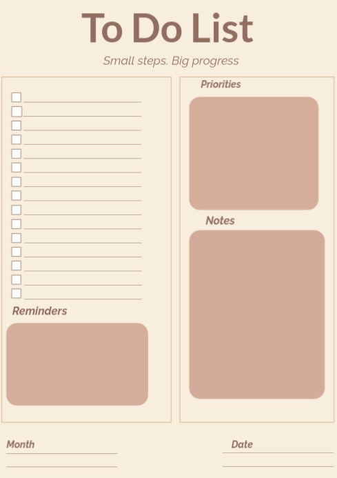 Yellow List-based To Do List A4 template
