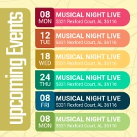 Yellow List-based Upcoming Events Instagram Post template