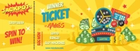 Yellow Lottery and Raffle Ticket Design Copertina Facebook template