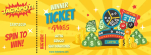 Yellow Lottery and Raffle Ticket Design