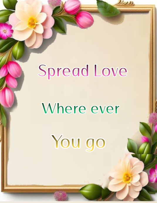 Yellow Love Frame Template Design  Flyer (us Letter)