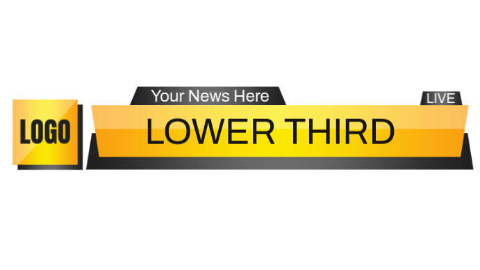Yellow Lower Third Title Frame Label Banner Digital Display (16:9) template