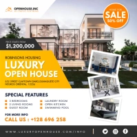 Yellow Luxury Open House Instagram Template Cuadrado (1:1)