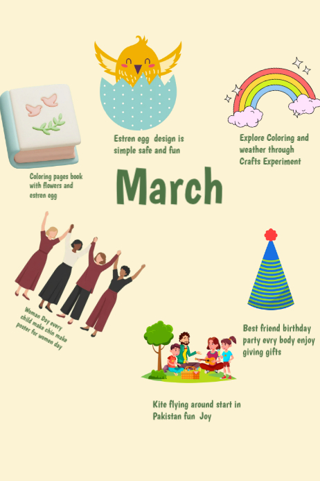 Yellow March Activities Posters Template | PosterMyWall