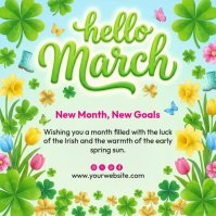 Yellow March Greetings Instagram Post Instagram-Beitrag template