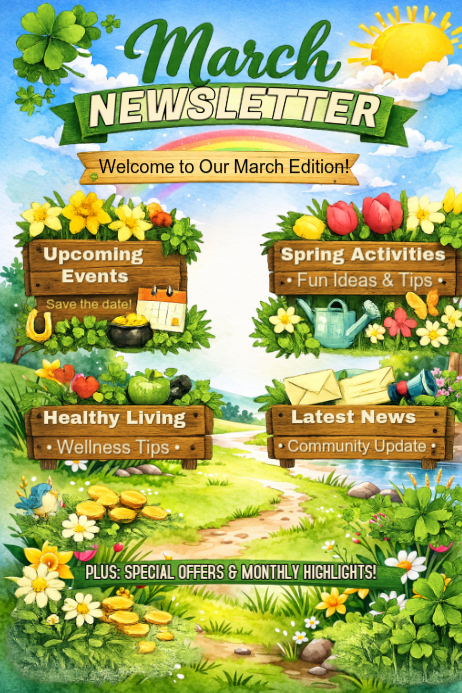 Yellow March Newsletter Poster Template | PosterMyWall