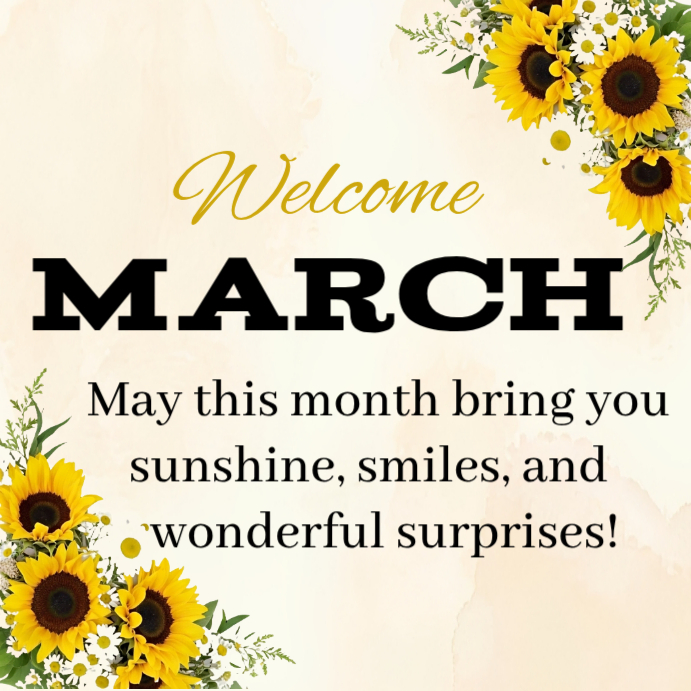 March Welcome Message Template | PosterMyWall