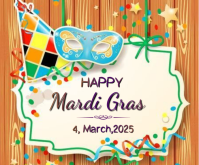 Yellow Mardi Gras Celebration Medium Rectangle 中矩形广告 template