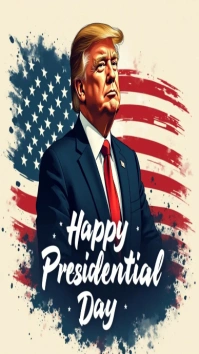 Yellow Maximalist A Day To Remember: Commemorate Presidential Day With Patriotic Designs Digital Dis template