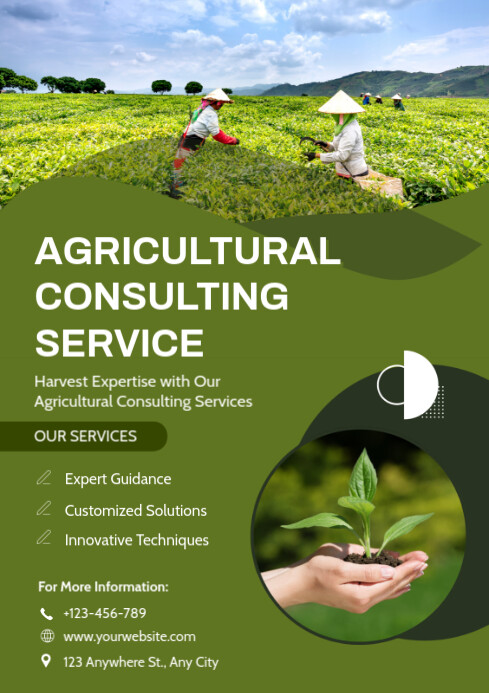 Yellow Maximalist Agricultural Consulting Company Ad  A4 Flyer template