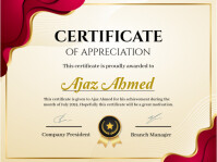 Amarelo Certificate of Appreciation Presentation Template